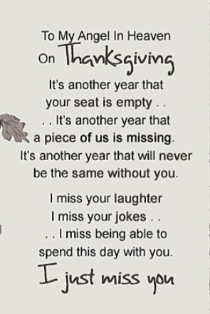 Happy Thanksgiving, Anthony<br />
<br />
I am always missing you so much everyday!  And wishing you were here having Thanksgiving dinner with me and us laughing together at your silly jokes.<br />
<br />
But on Thanksgiving, and all the days that follow, I will always be grateful that you were my son!<br />
<br />
I am thankful for all the wonderful memories we had together on Thanksgiving, which I will always remember forever!<br />
<br />
I LOVE YOU SO MUCH!