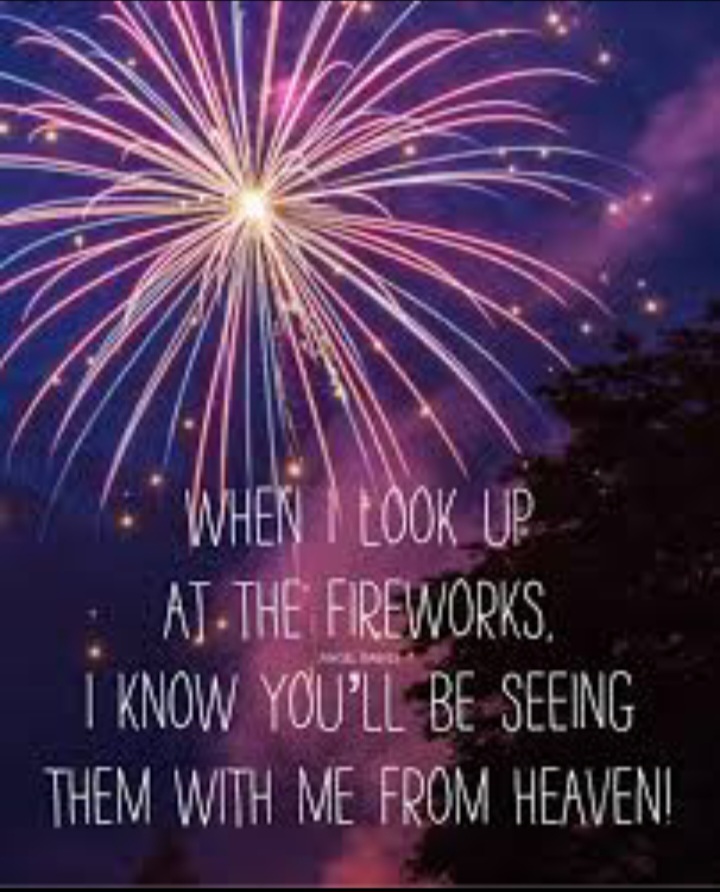 Anthony,<br />
<br />
When I look around to see the fireworks tonight.  I will always remember watching them with you.<br />
<br />
I LOVE and MISS YOU EVERY SINGLE DAY!!