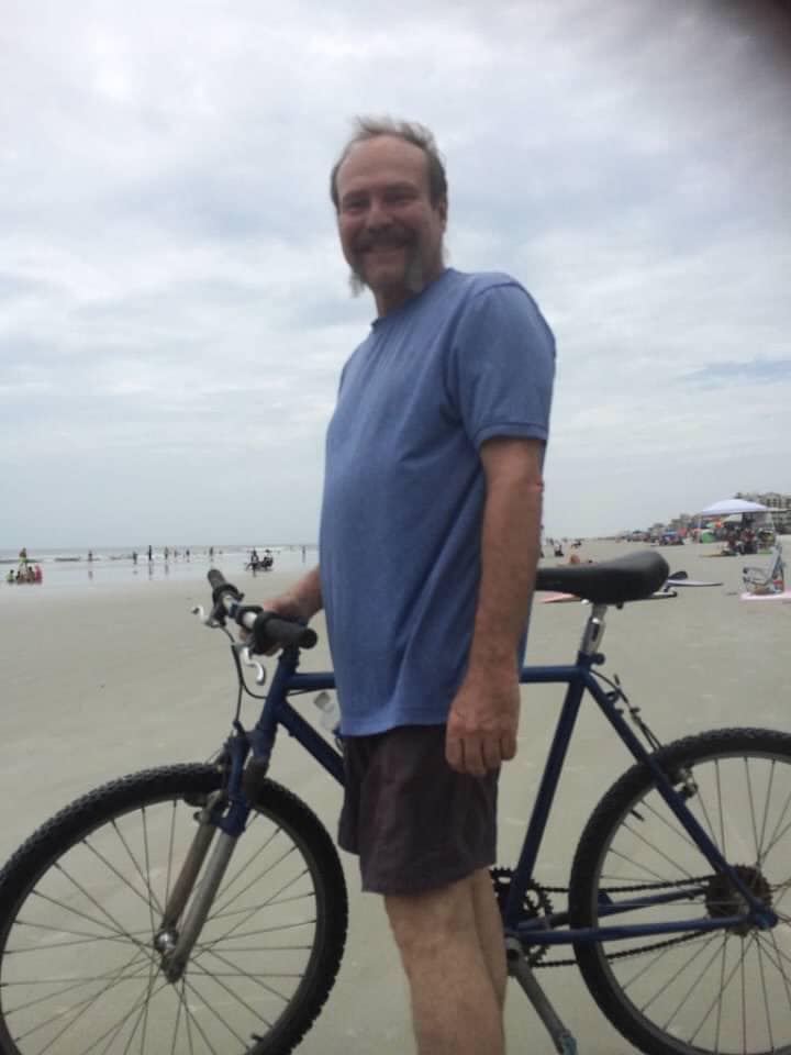 Biking on the beach.