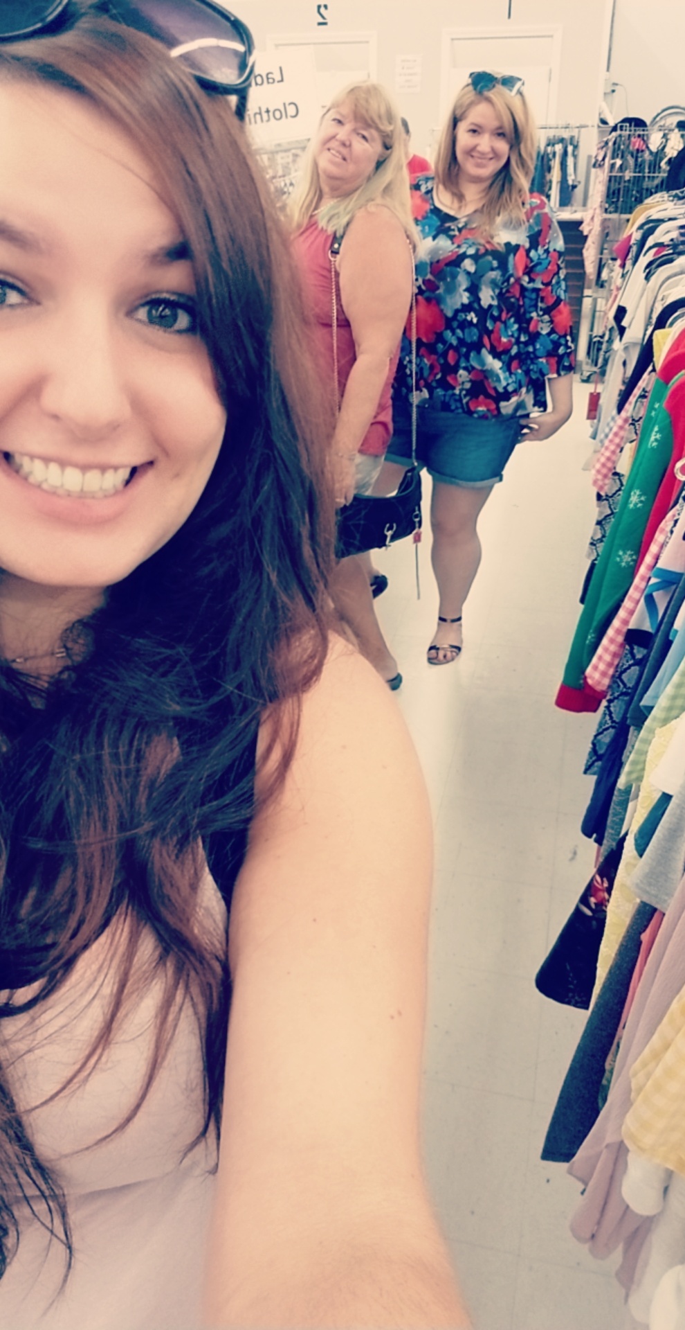 Shopping trip with 2 of her daughters