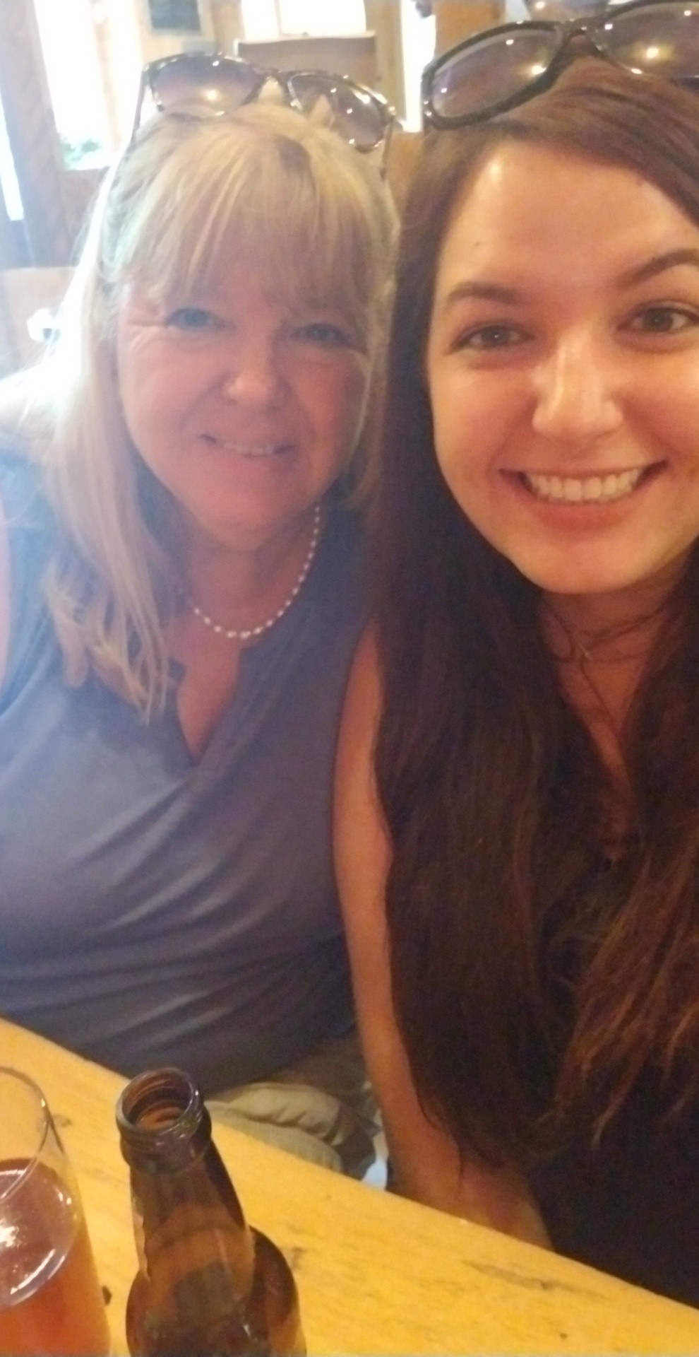 Me and mom paused for a selfie while enjoying drinks at Bigelow Brewery.