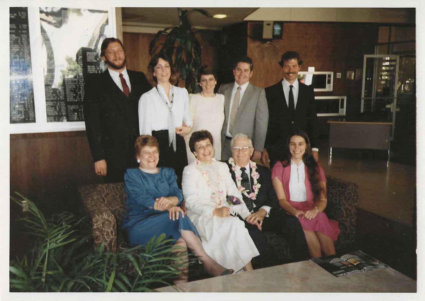 Mary Lou, with newlyweds sister Lois and Clare Hamman, and Ramsey girls and their husbands.  10/26/84
