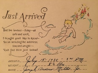 Joe’s Birth Announcement