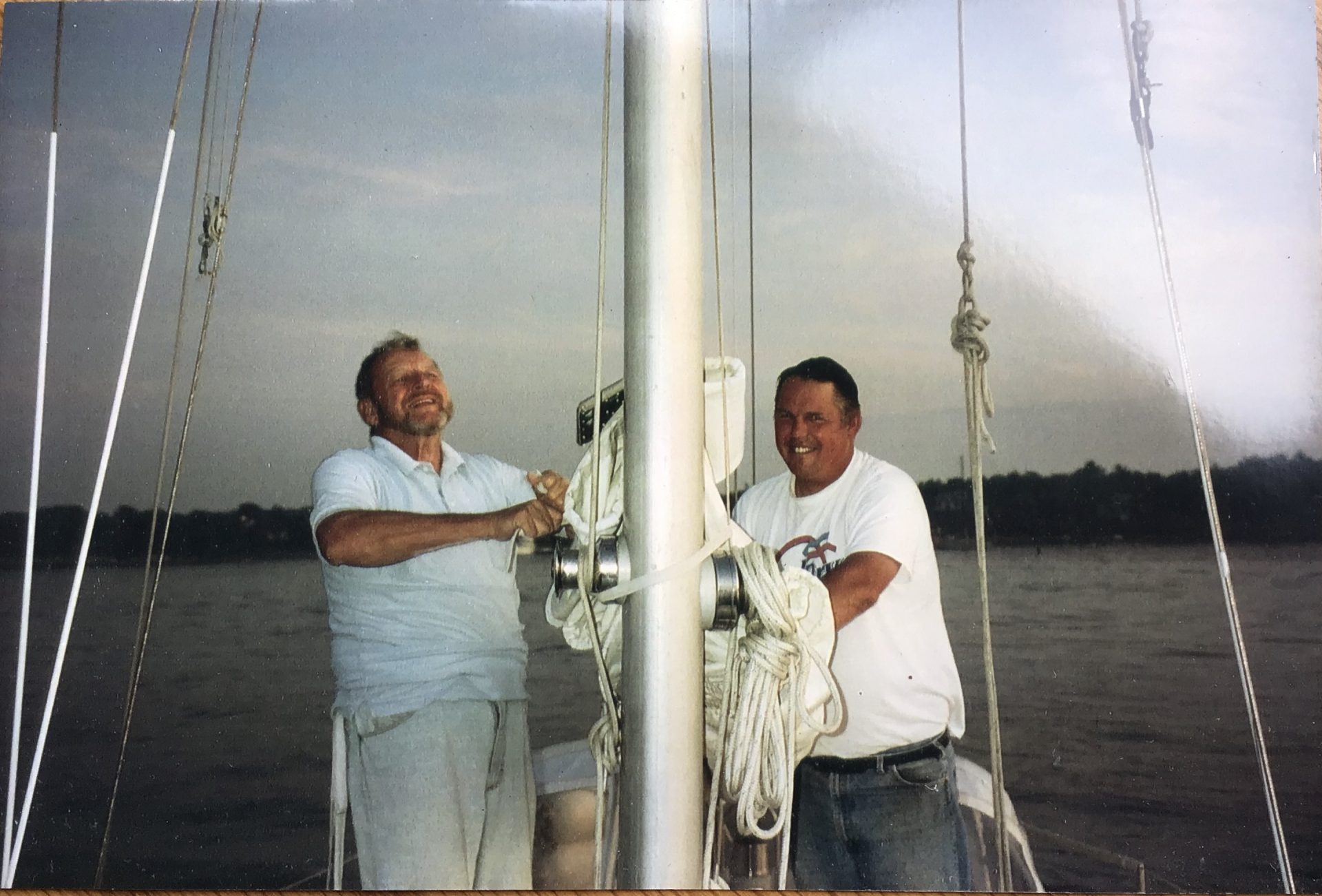 Joe and Cousin Trevor on one of many, many sails together!