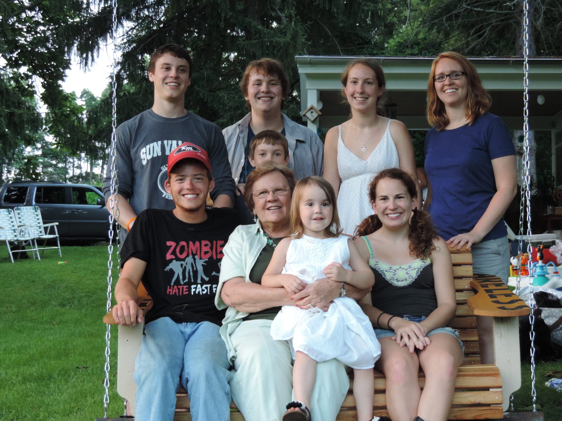 Mom's 75th with all her grandchildren