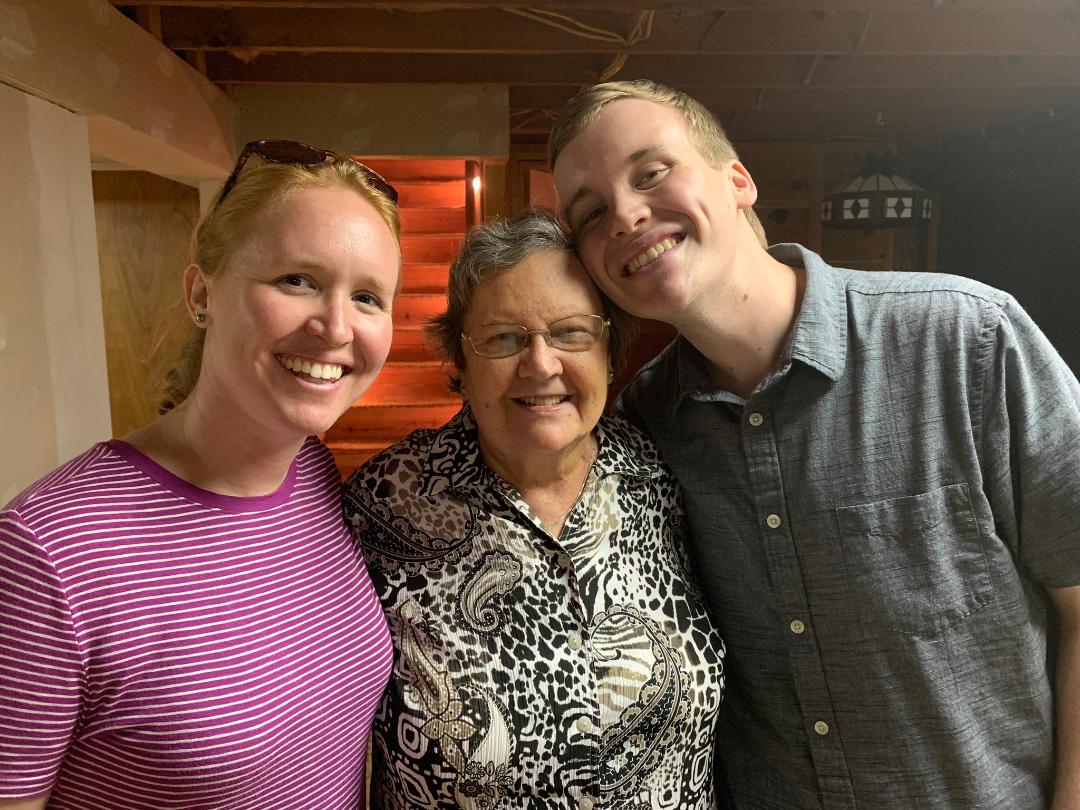 Joann with her grandchildren, Kristen and Mitchell