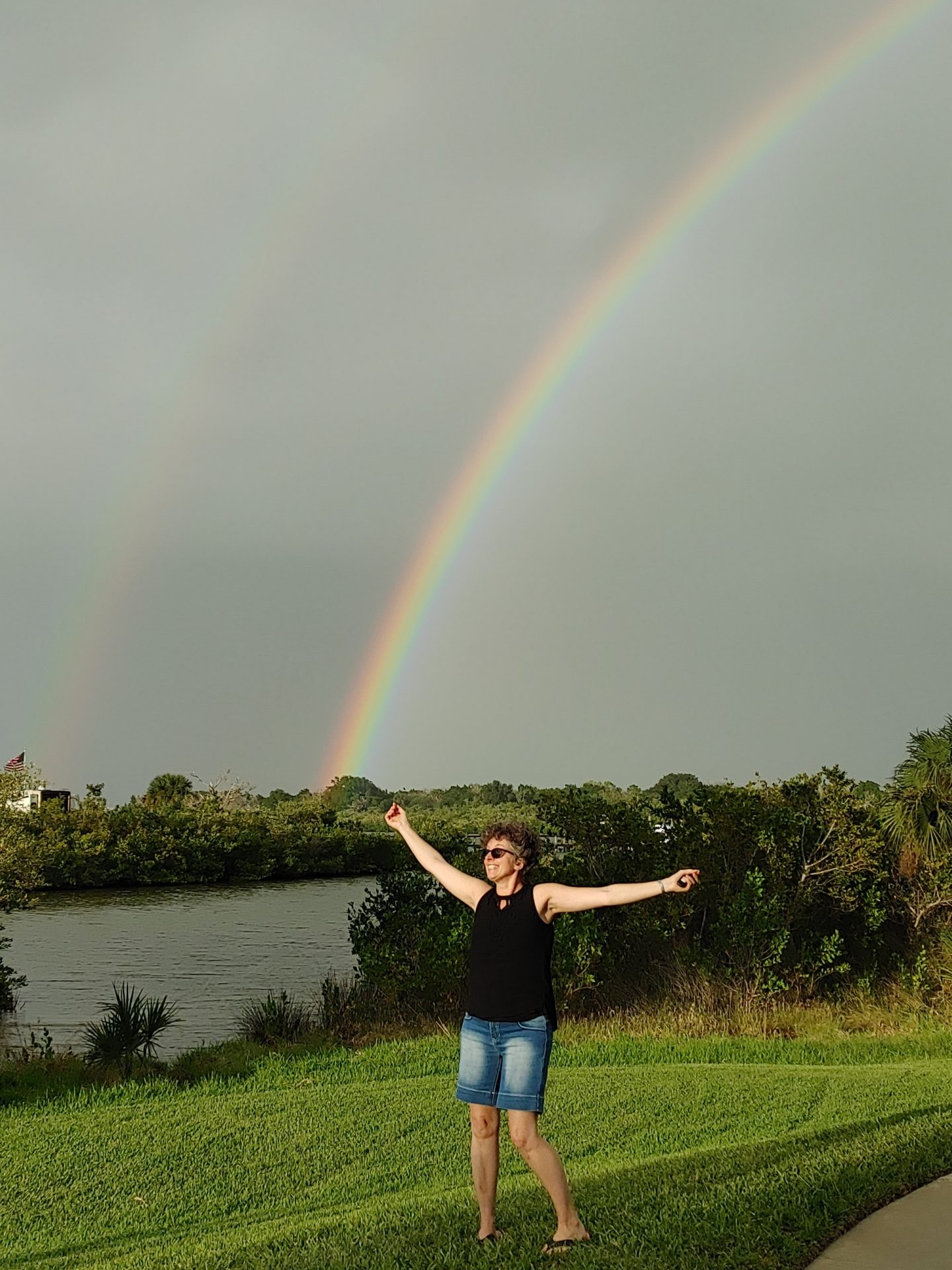 As we were leaving her neighborhood for the last time, mom sent a full double rainbow that stretched completely over the dolphin pier where we sought solace every day over the past few weeks. I don't believe in coincidences. I believe in God and everlasting life.