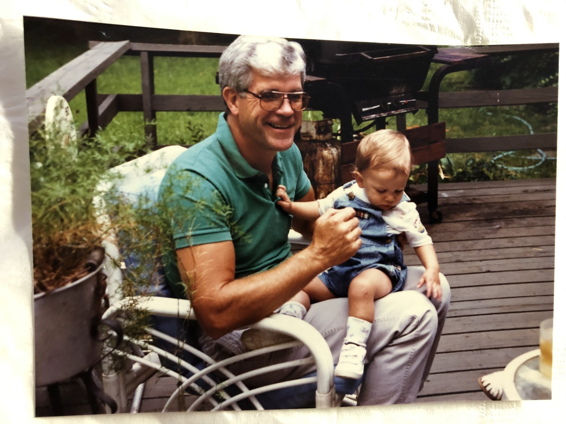 Photo of Roger with our son Jason Steppe taken at Charlene and Dons house in Coventry circa 1989.