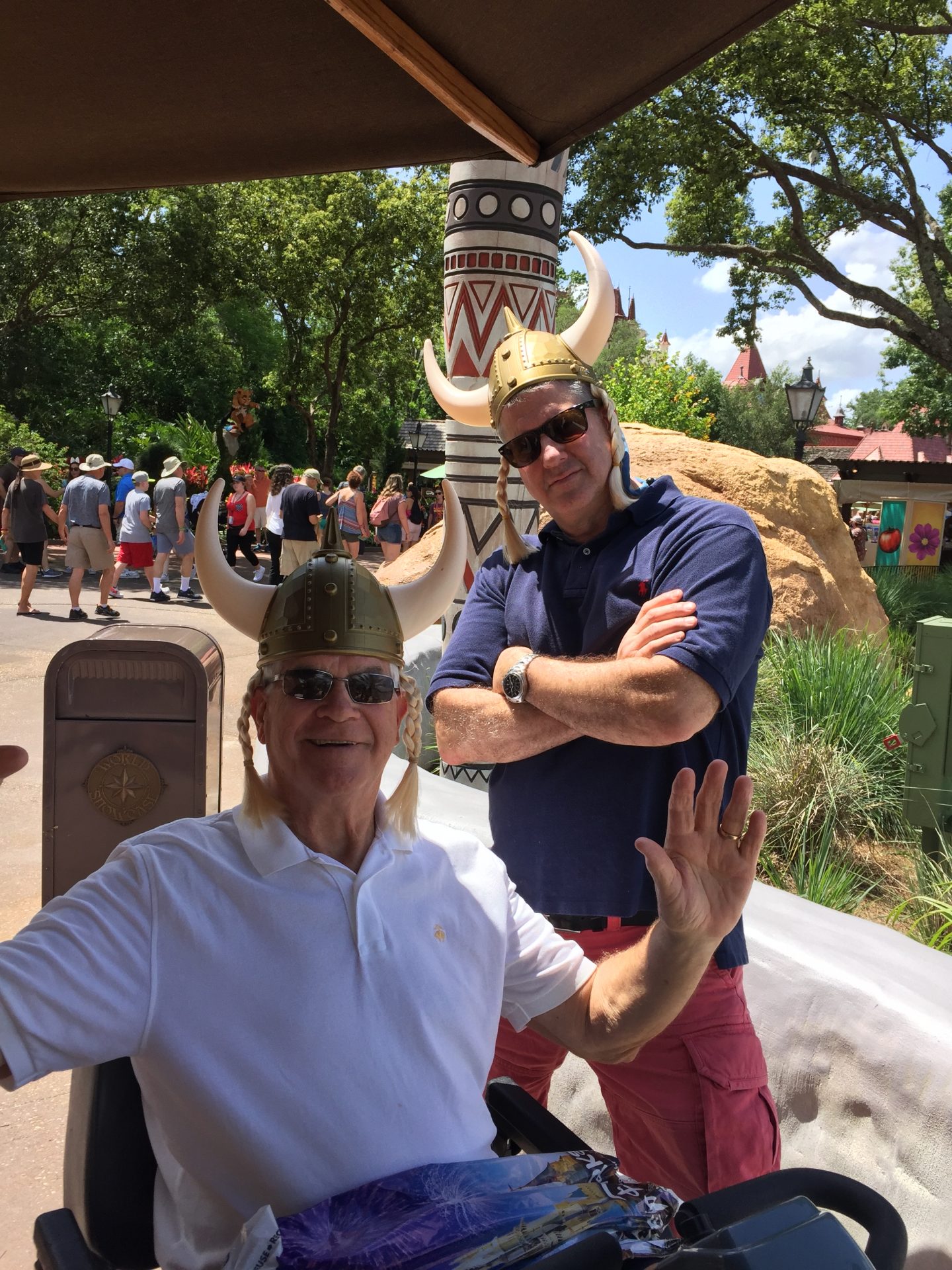 Just another normal day hanging out with Papa Rog at Epcot center - You were an amazing man, great father in law and honorary Viking for a day!