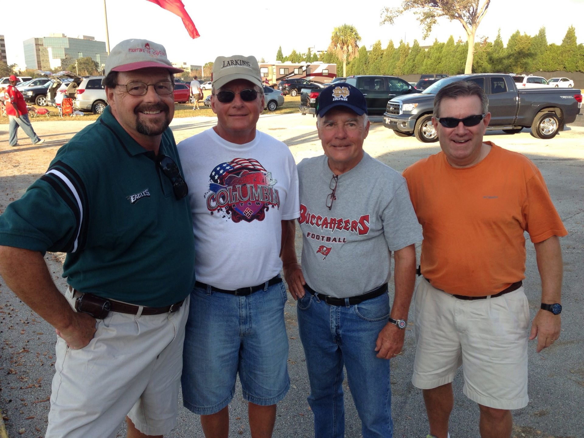The four amigos from the Village of Piedmont, attending the Eagles - Bucs game on December 9, 2012. L-R Michael Gavigan, Bob Vogel, Pat Murphy and Eric Ehlers. RIP dear friend Michael.