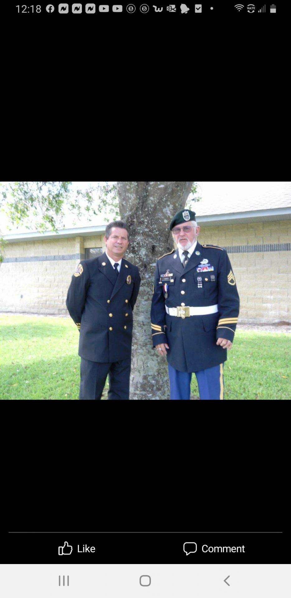Dad and I in uniform.
