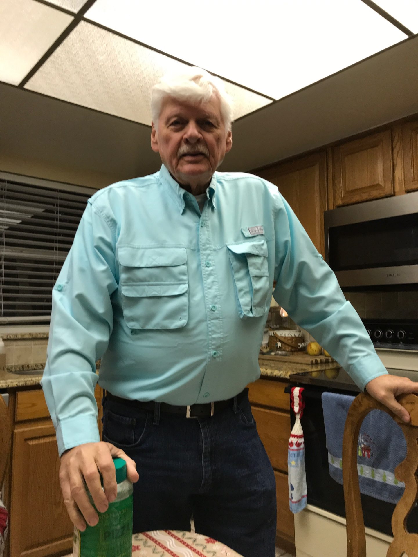 Ken light blue fishing shirt