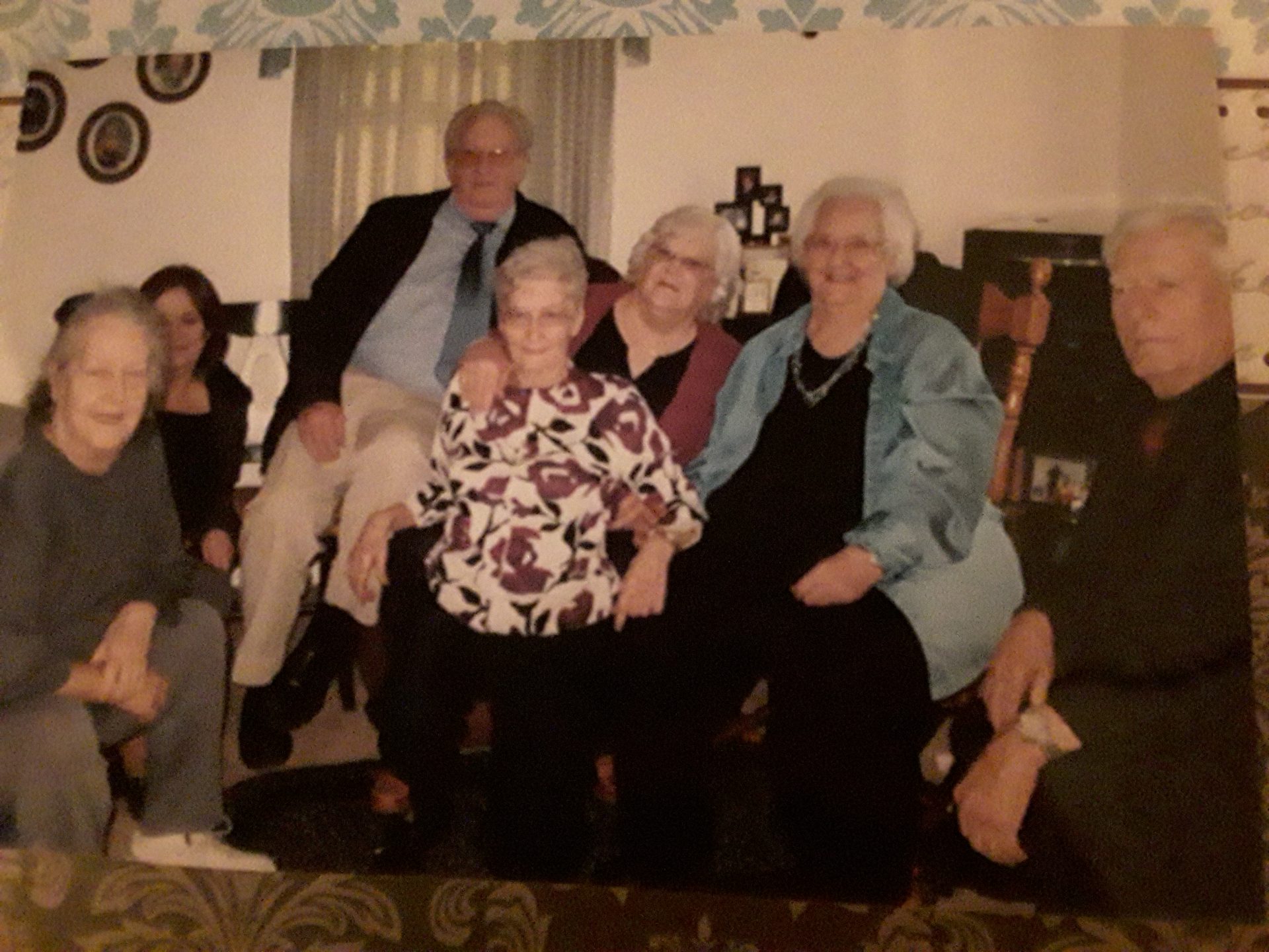 2010 at after gathering for uncle Bill's Memorial.   Possibly last pic of all sibs together.