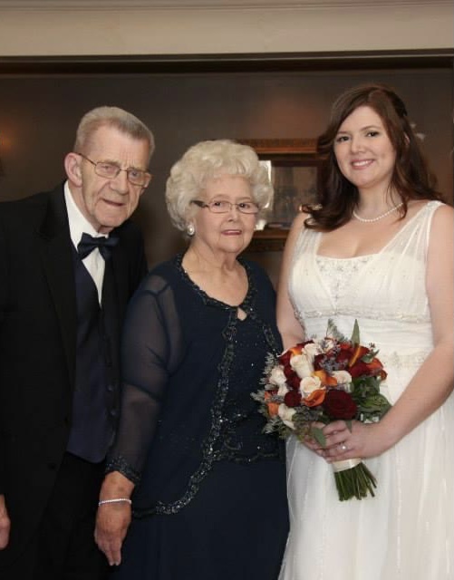Grandma, Pappy, and me (Heather)<br />
November 2013<br />
Mine and Matt’s Wedding