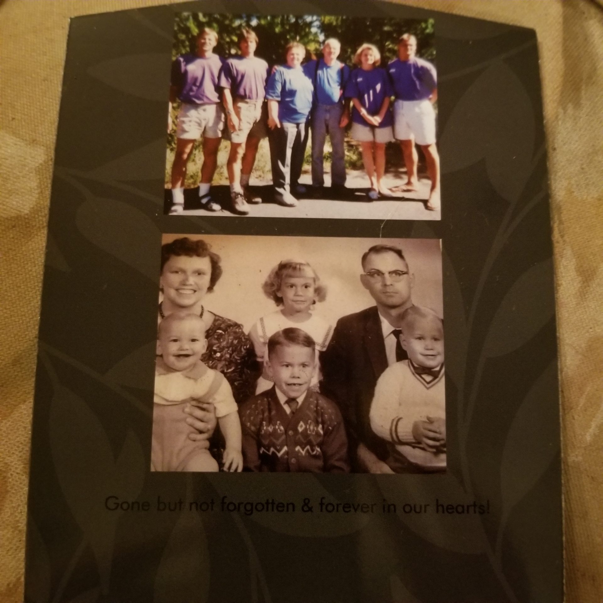 It's a picture collage of his life I created in his memory.
