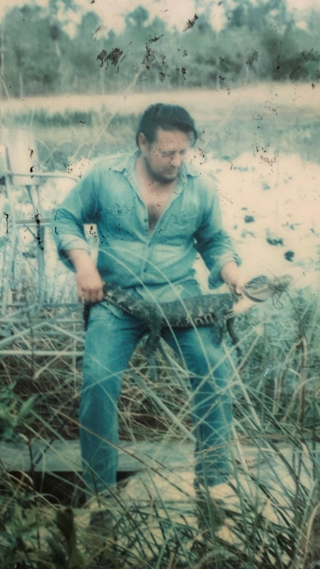 Uncle Bobby with an alligator