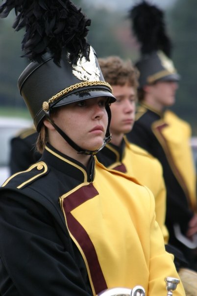 Kristina - senior year in the Arlington High School Marching Band - Baritone