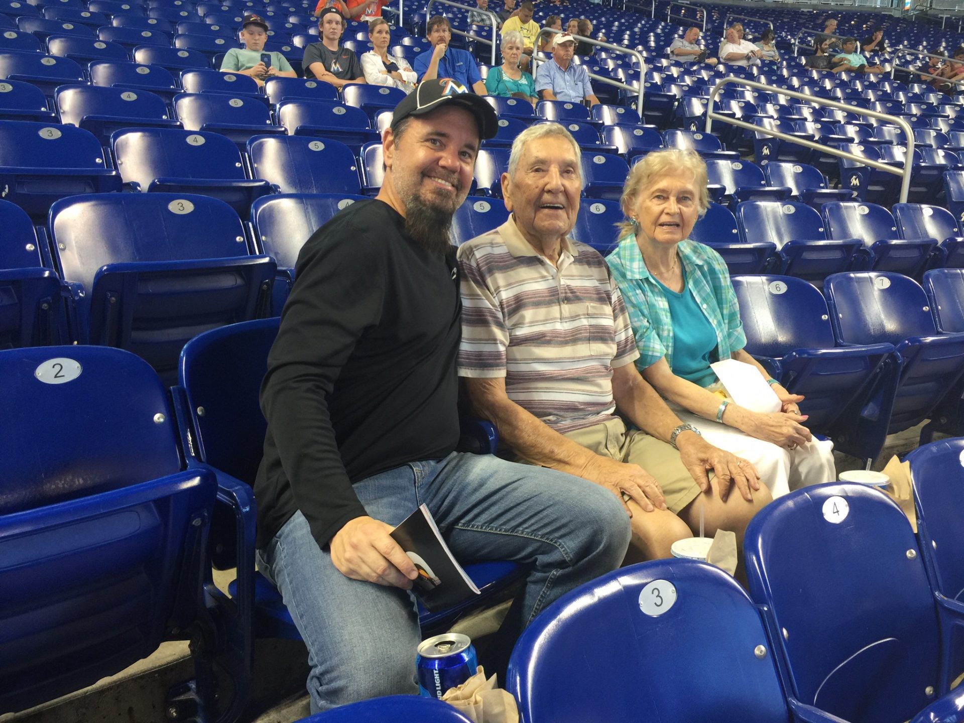 Mom and Dad at the Marlins new stadium