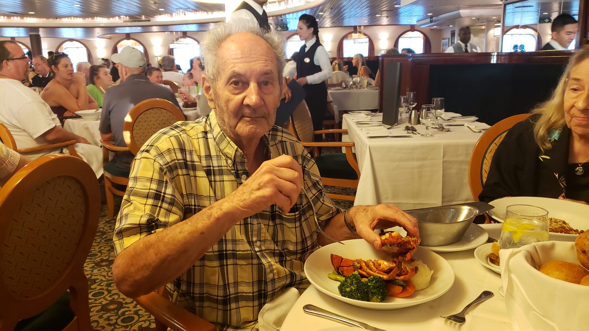 Dad loved his lobster. Our 2019 cruise.