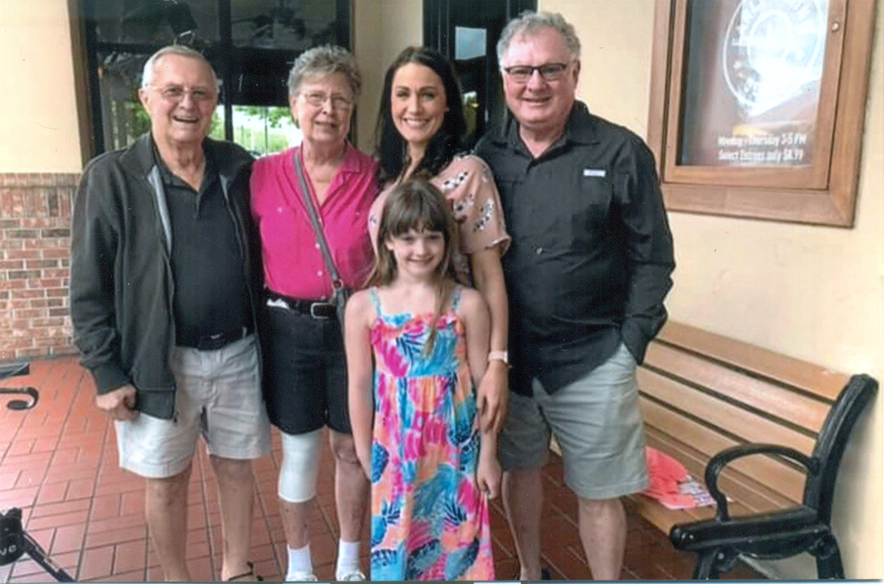 Emily takes Judy's granddaughter to meet Karen and Cliff. Emily's Dad, Pat, also joined in.