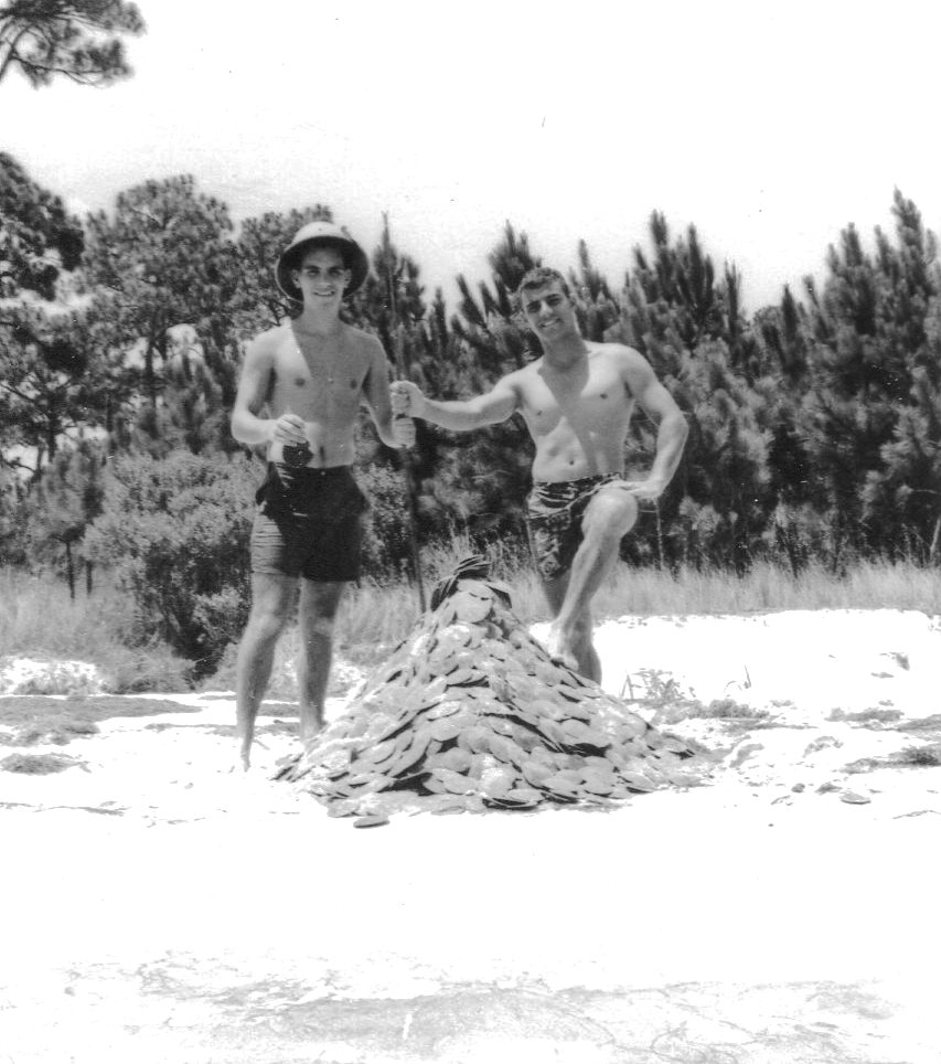 Andy and WPHS classmate David D strike it rich in sand dollars (666 at last count) in summer of 1964(?). Andy held the WPHS record for consecutive pushups and never shied away from something strenuous. This photo recalls a time when life was immensely more simple and innocent, allowing us to enjoy carefree days of youth. This photo provides a side of Andy that only his "oldest" friends knew, and we greatly enjoyed his contagious smiles.