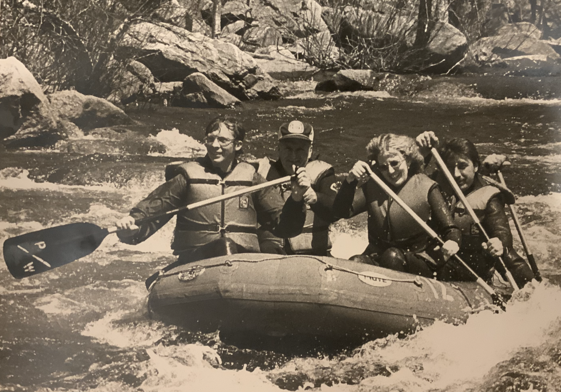 This shows Sharon and I Rafting. Just one of many things she got me to do.
