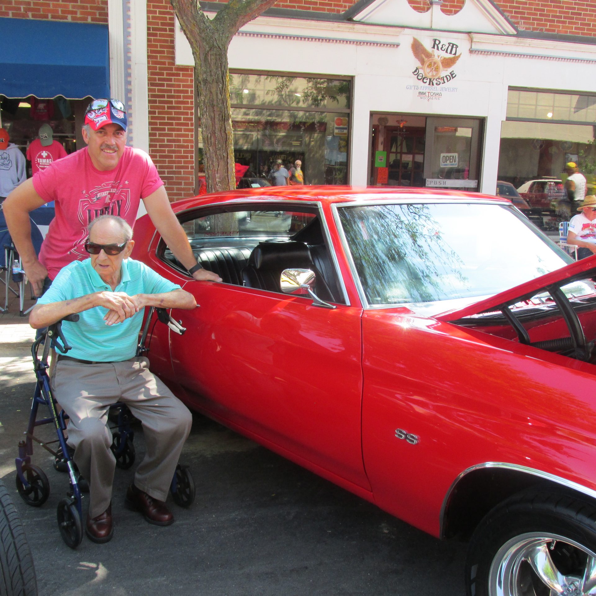 Rodney Bergeron and Dad, Dick Bergeron, at Tawas City Car Show, July 14, 2020