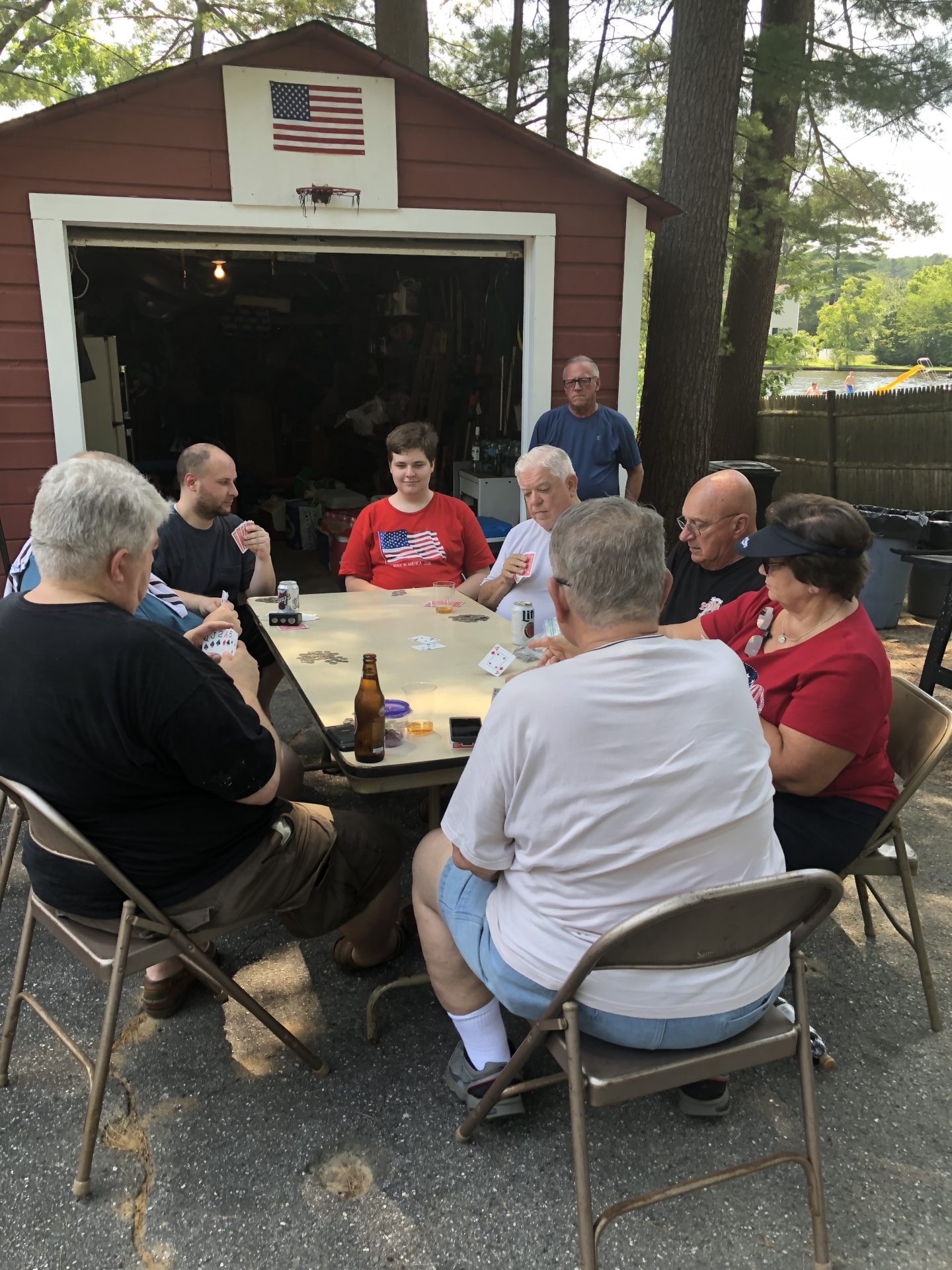 Playing cards up the camp…July 4, 2018…