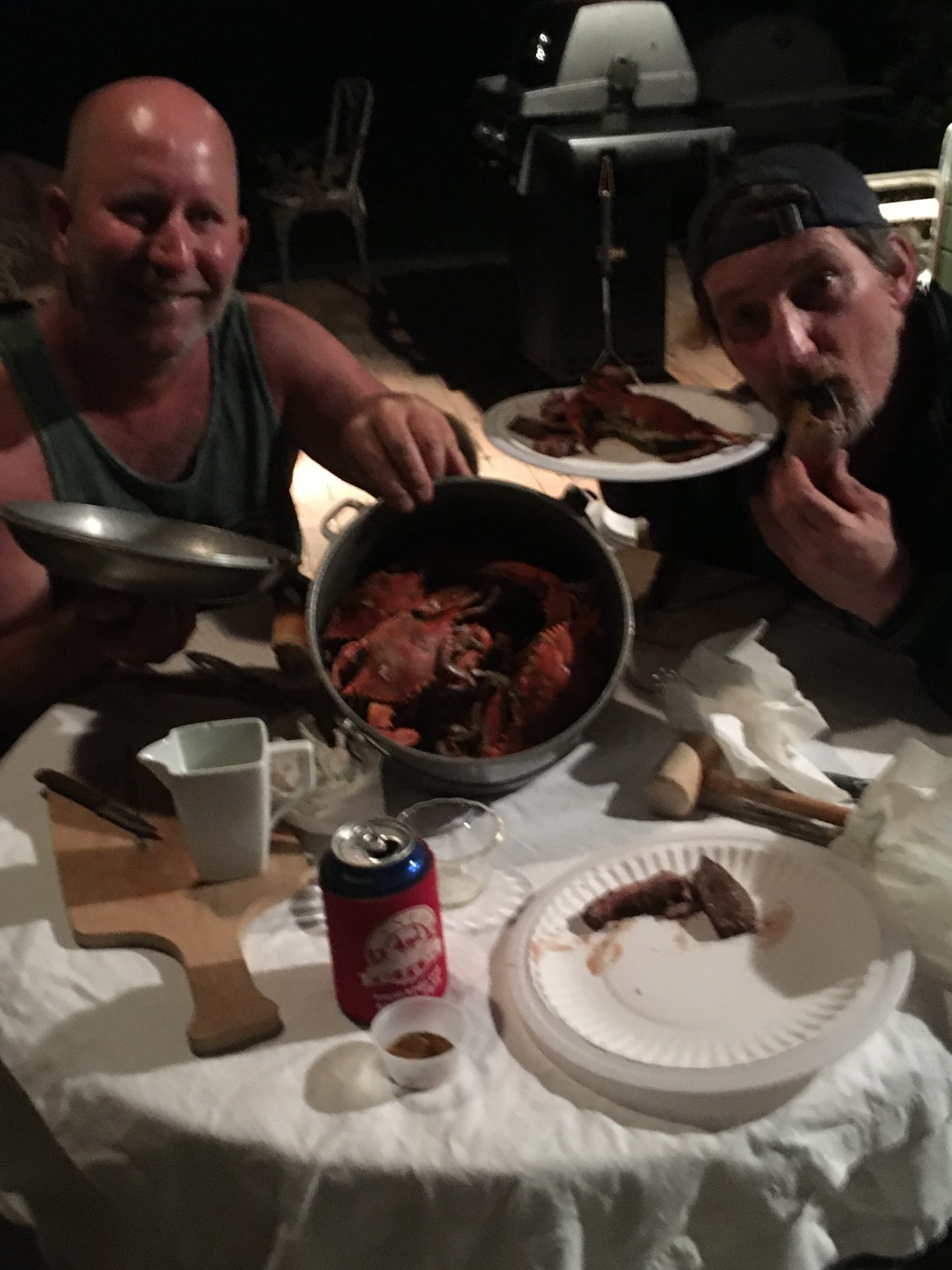 Blue crab night with David Hughey during beginning of Covid shutdowns. Crab harvested from Spruce Creek FL.