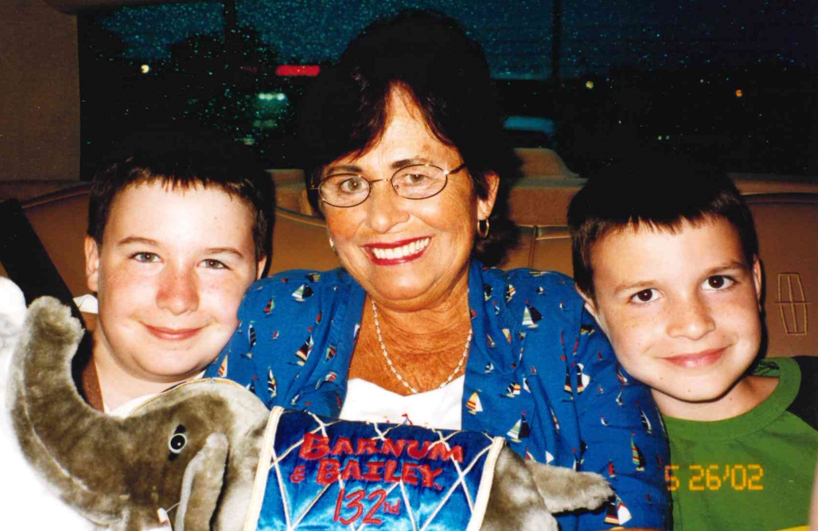 Elaine with the grandkids