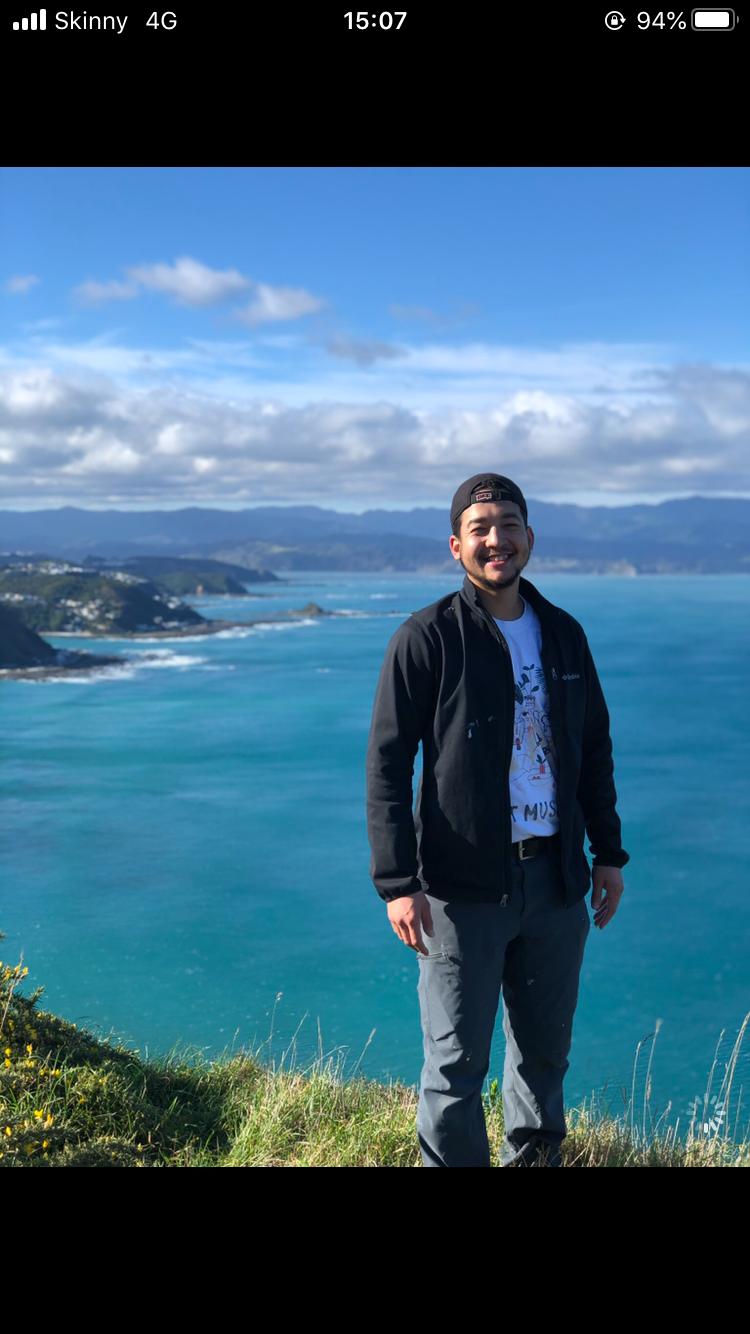 Her youngest grandson in New Zealand