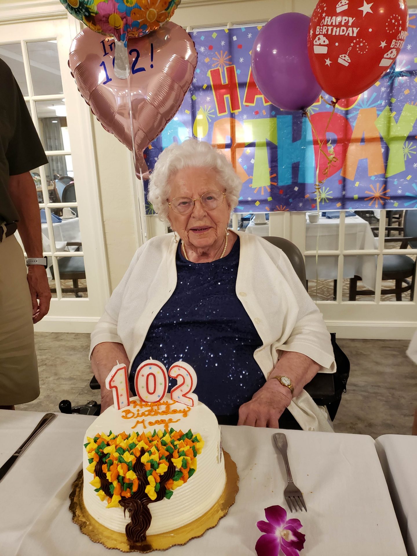 Celebrating her 102nd birthday.