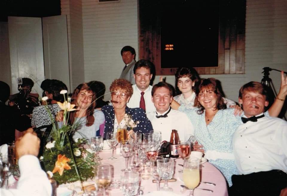 Fischer's and Terry's<br />
at Laura's wedding <br />
April 1990