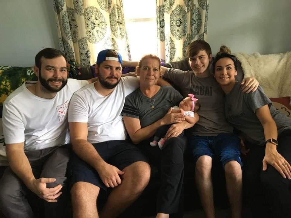 Julia with her kids and granddaughter, Evelyn