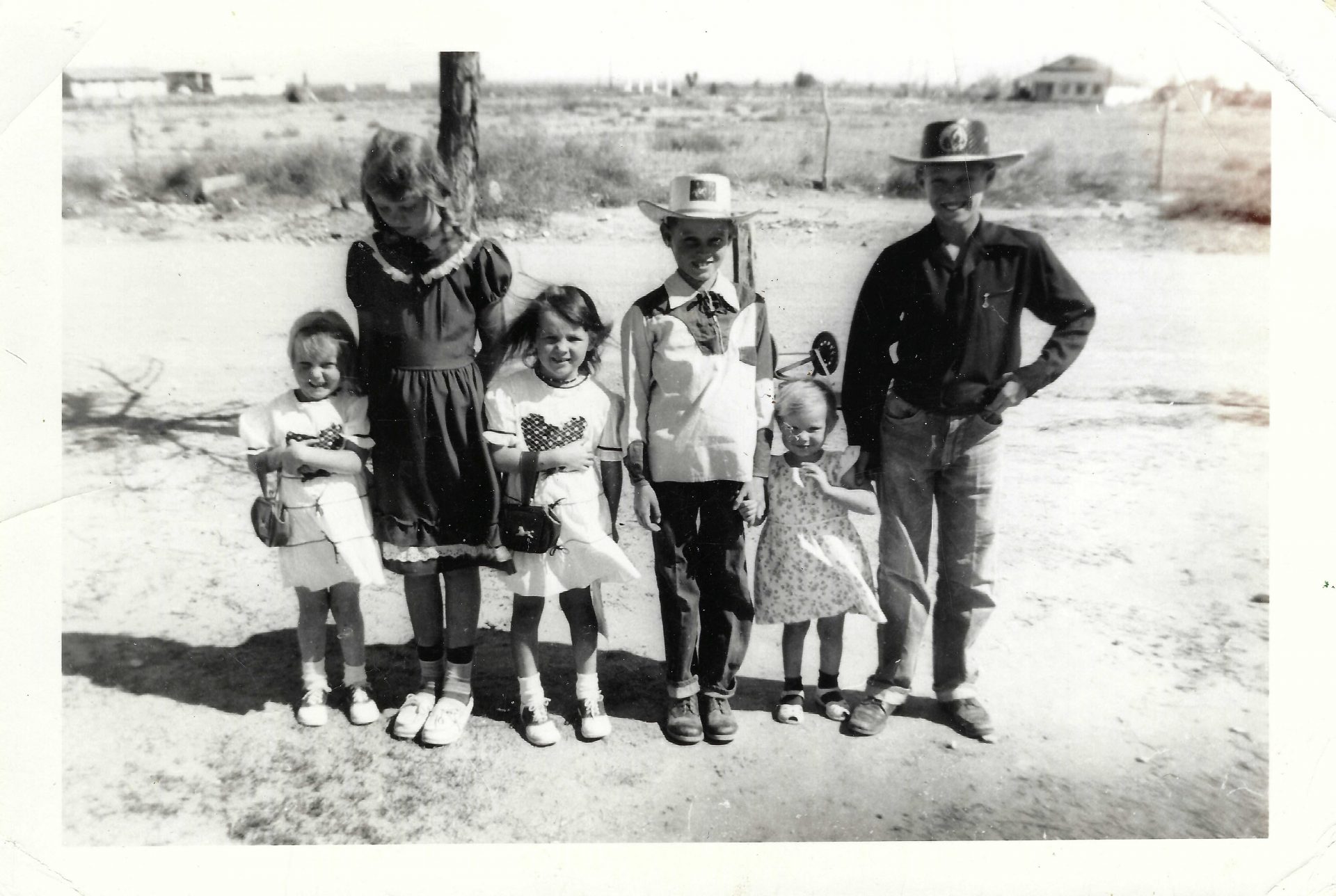 "Reaching out, touching you touching me" Will, the ideal Brother<br />
Wilcox children, 1950's.  Iris, Alva, Norma, Will (holding my hand), Nita, Elton