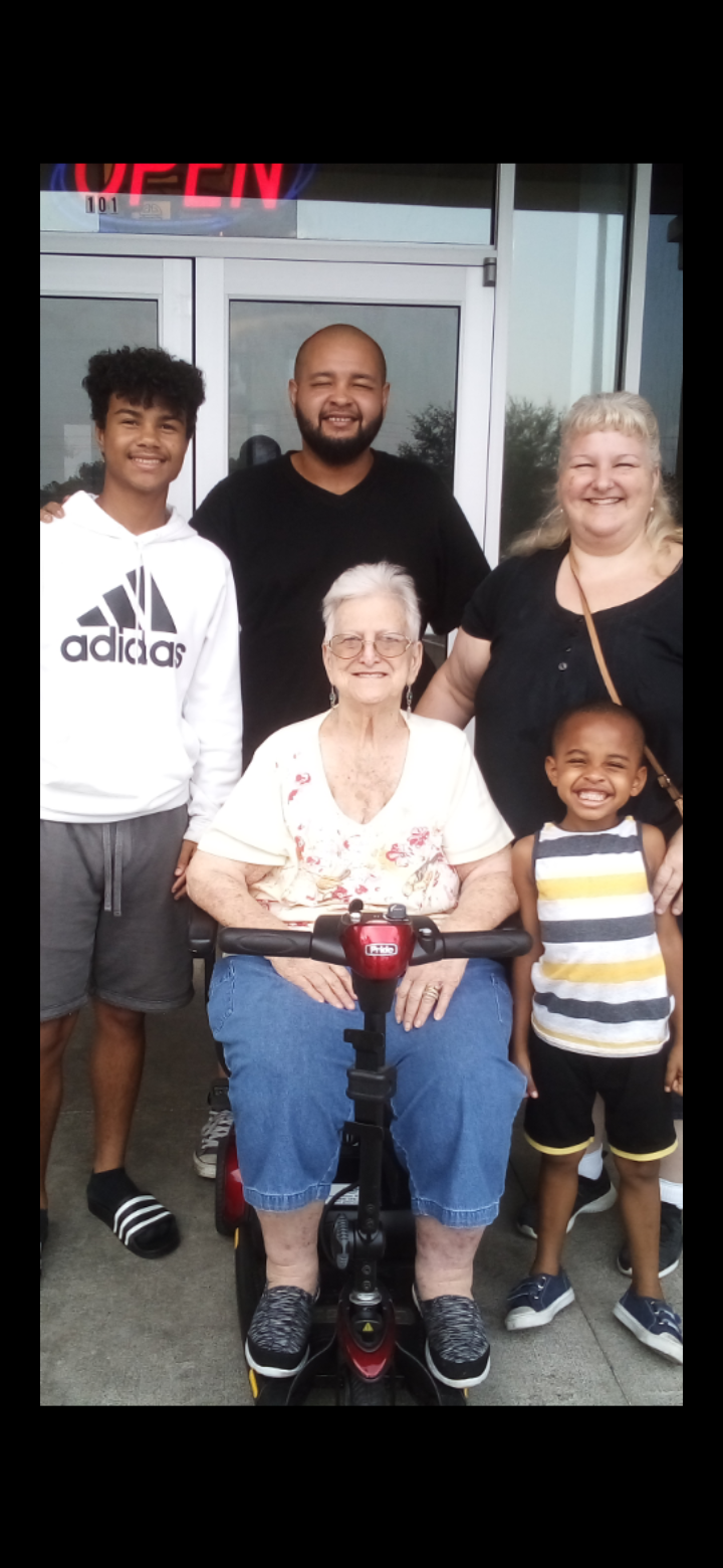 Four generation picture, Wilma, Joanna, Justin, Jeremiah and Isaiah