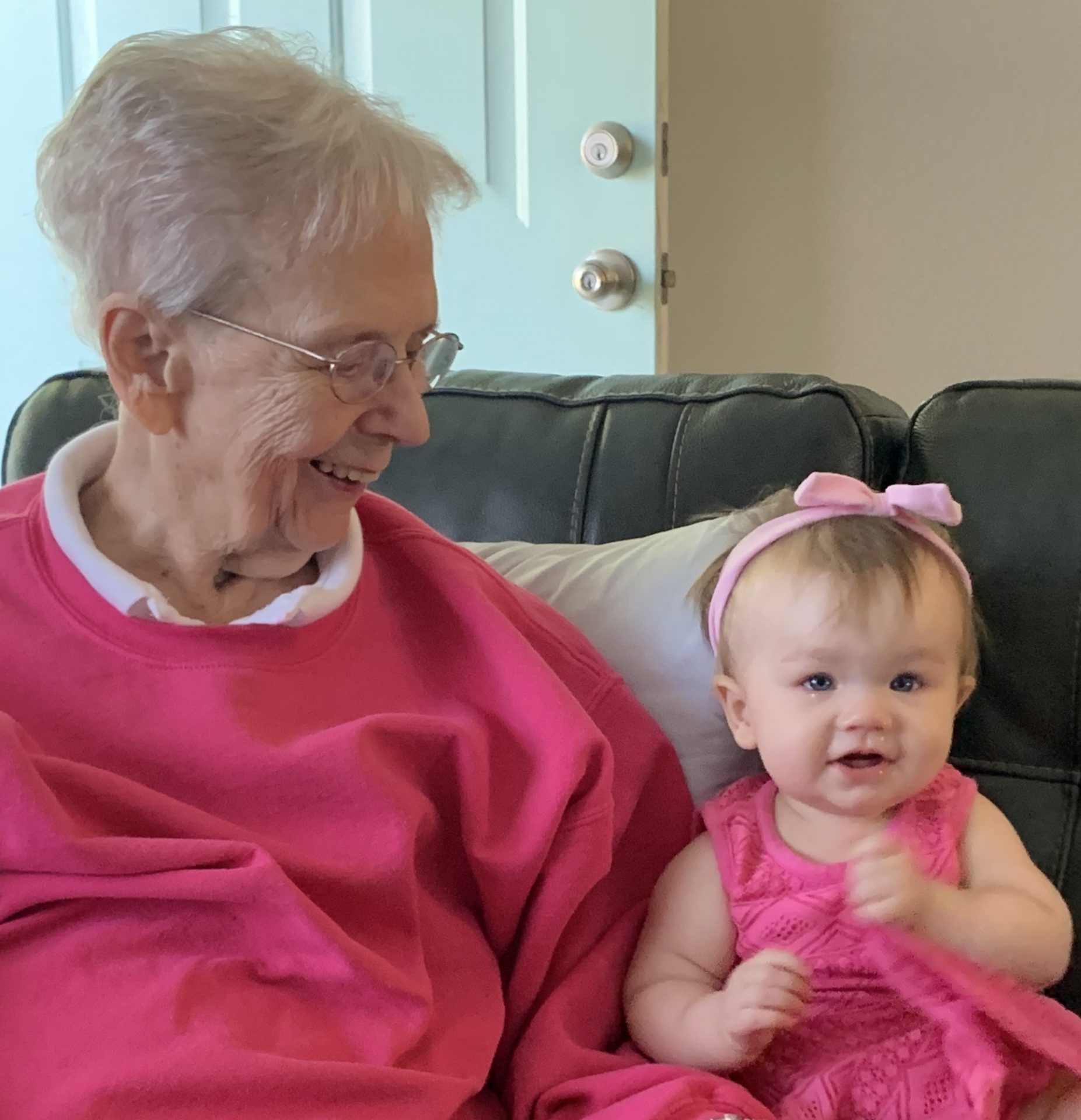 Joyce with great granddaughter Alana.