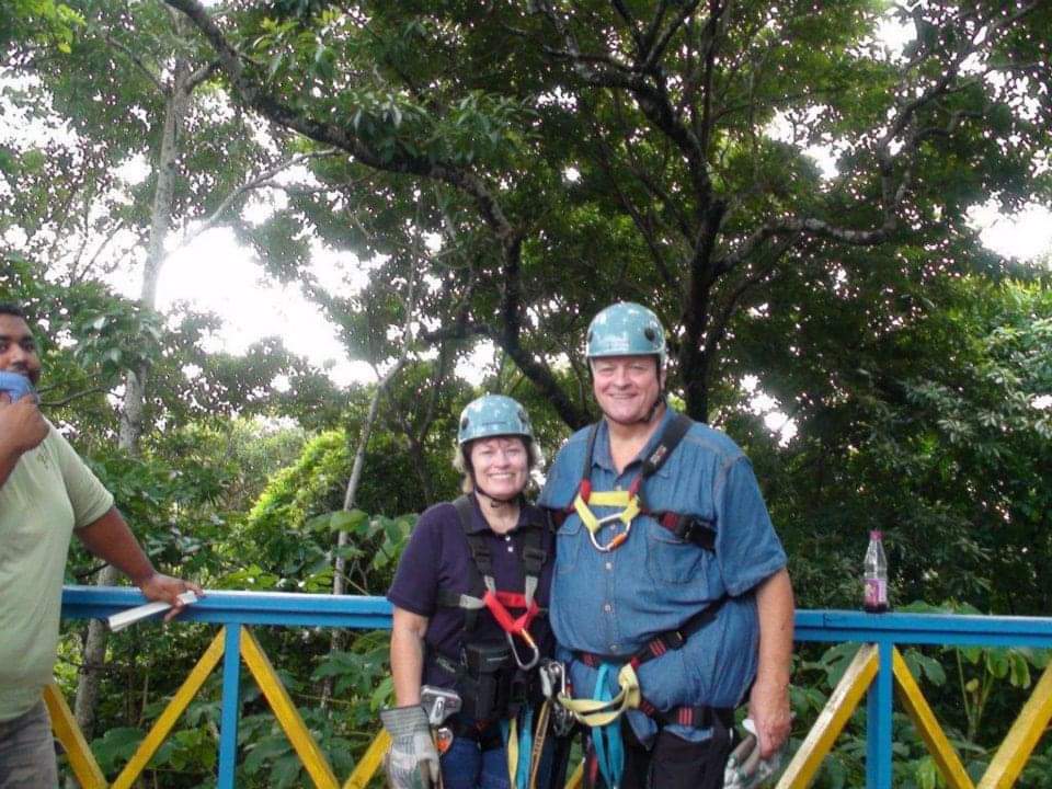 Yes! He went ziplining! <br />
This was in Honduras