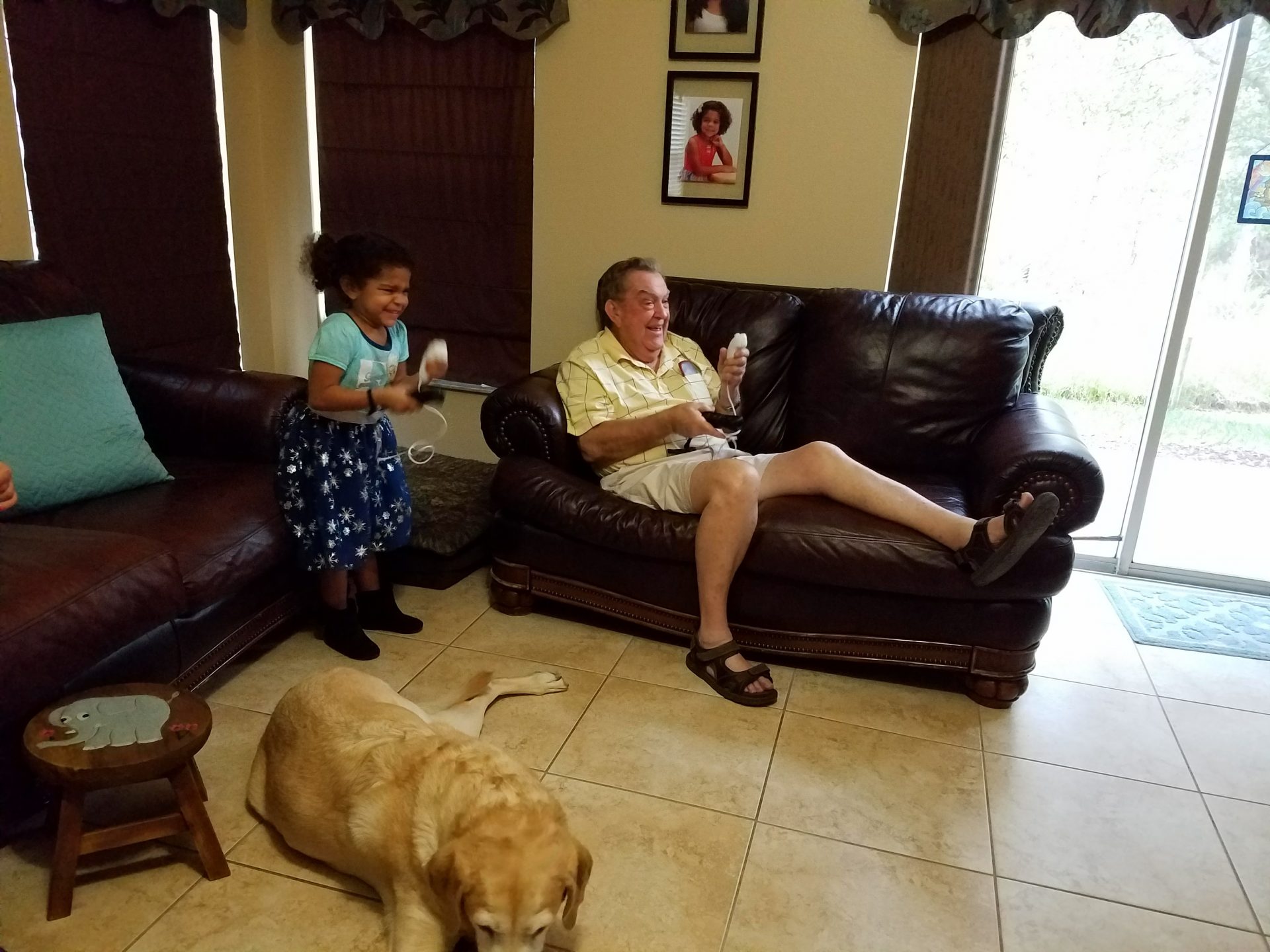 Playing wii with Grandpa