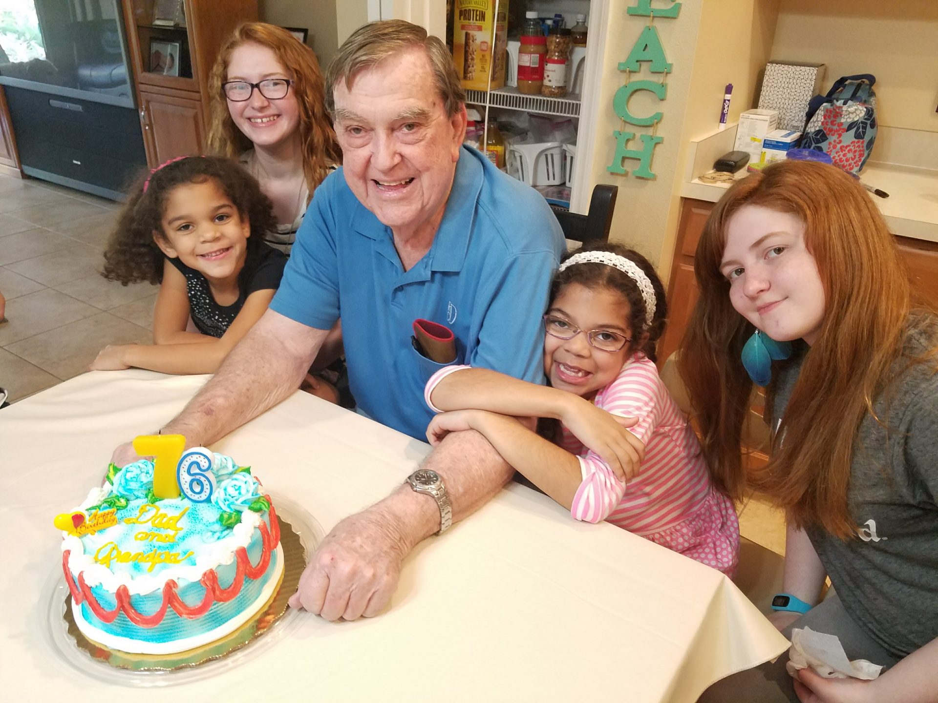 Grandpa's 76th Birthday with granddaughters