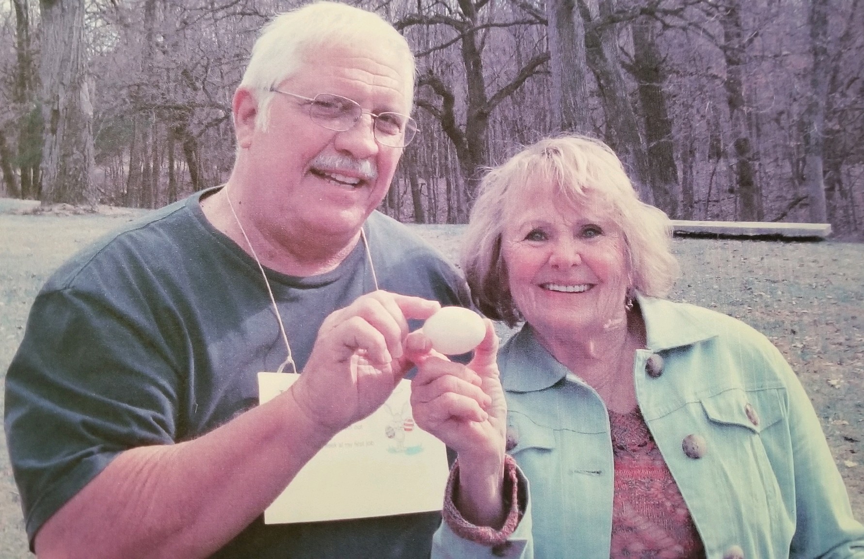Tom and our Mom Kay won the Easter Egg toss.<br />
First time our Family met my sister Mary’s in-laws, Tom and my mom won the annual Easter egg toss. My mom ka and Tom have met again up in heaven. <br />
RIP. Our condolences Judy, Jeff and family.