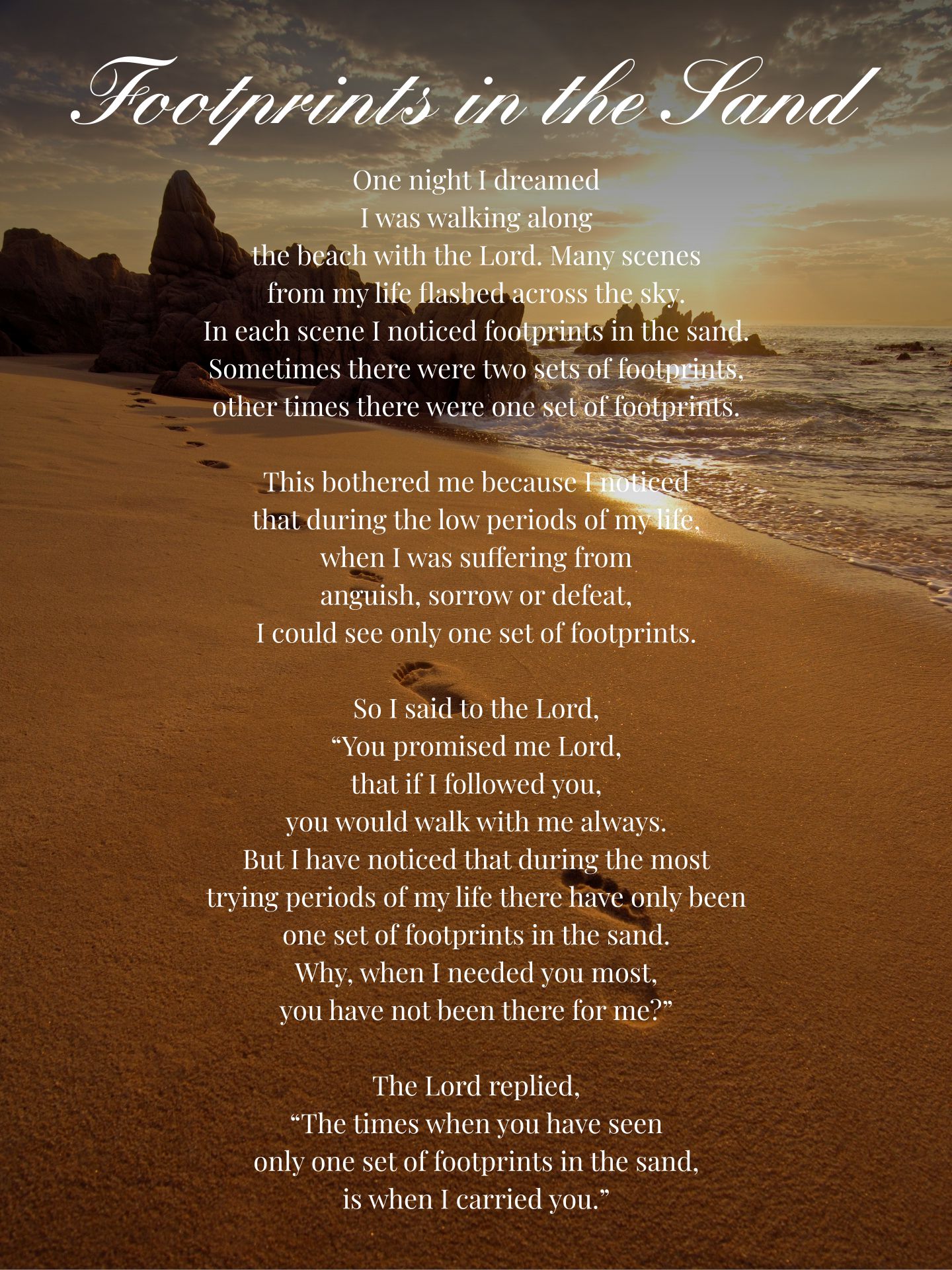 The Amory Memorial Chapel ~ Boca Grande, Fl<br />
Footprints in the Sand ~ Chosen Poem Reading