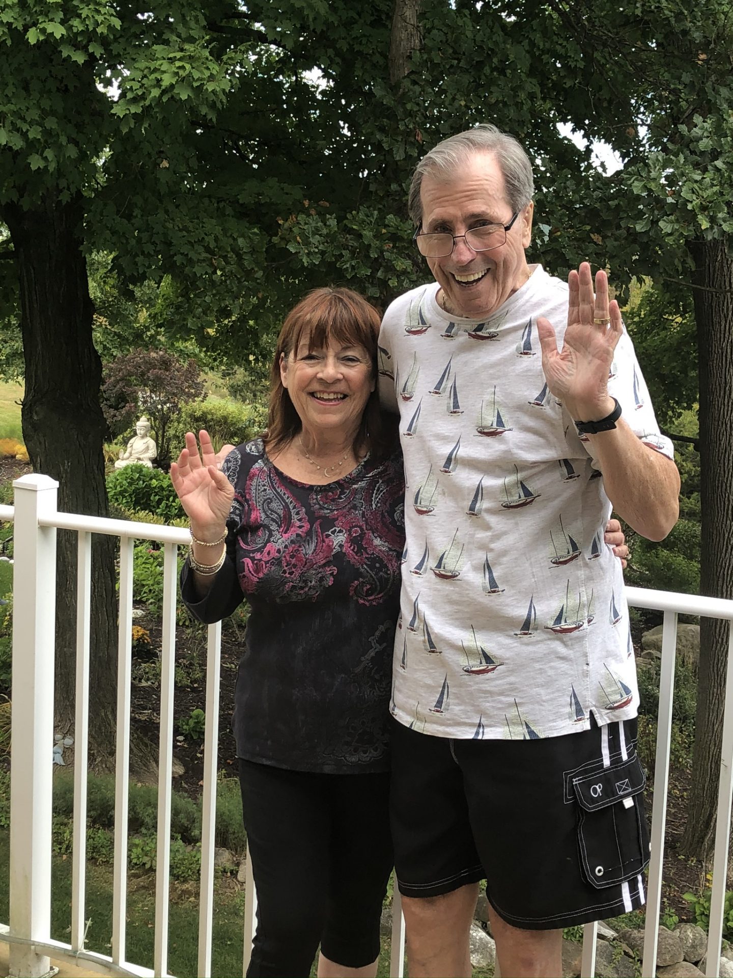 The last picture taken of John and Debbi on their deck in Crystal Springs before their adventure to Florida<br />
I’m so sorry John that I was not able to make it down to visit you and Debbi enjoying your new habitat, I missed you guys the moment you left, and now, sad to know I always will<br />
❤️U!
