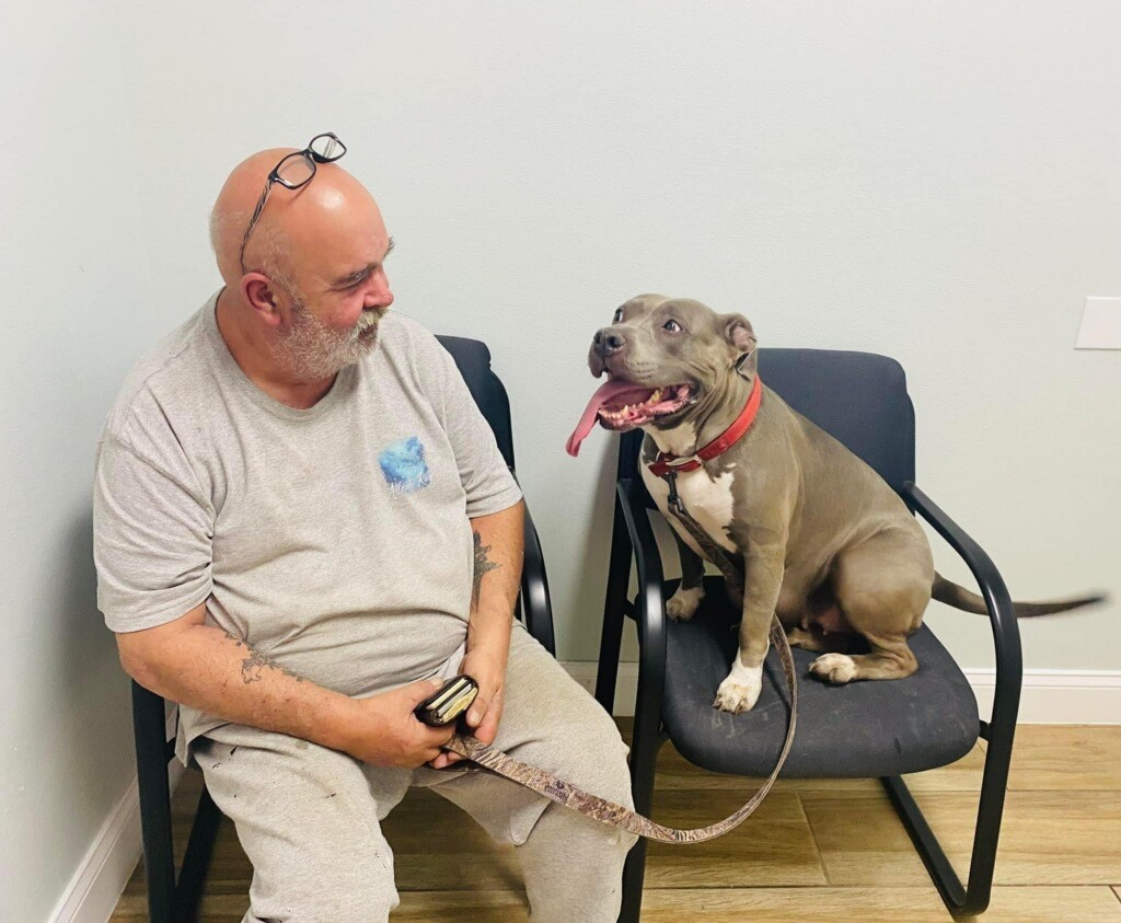 Stormy and his Best Friend<br />
In lieu of flowers, please help a special needs animal in memory of Shirley Bell. This is Stormy, who has life threatening tumors. The cost is $1600, & the costs would be $1100 more for surgery. You will not only help Stormy, but his handicapped owner, who cannot afford the surgery for his precious boy. Call East Coast Animal Hospital @ 10 Florida Park Dr. 386-585-4211. Please designate that it’s for Stormy’s “operation.” Any extra donations left over, will go to other special friends of Stormy.