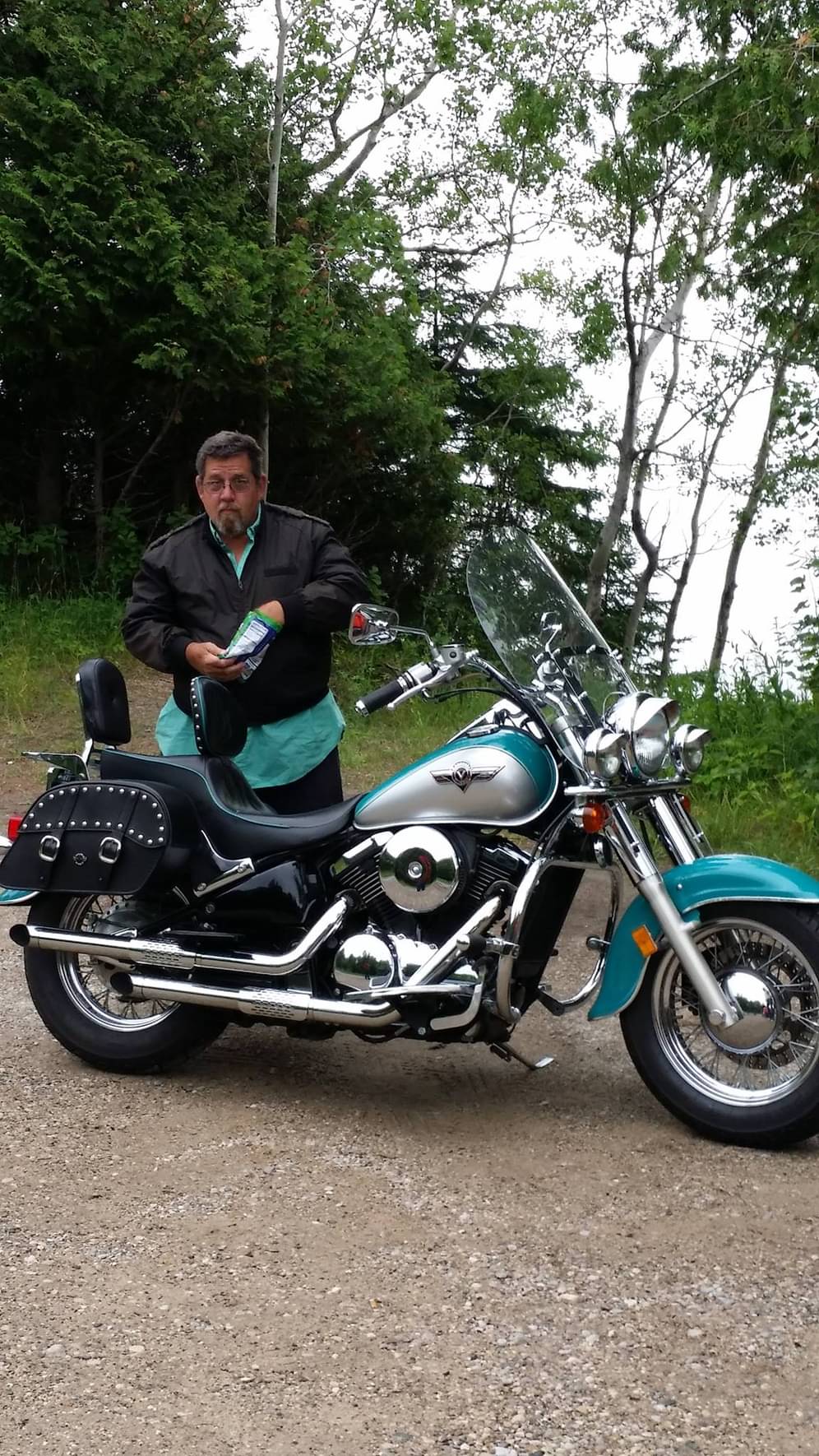 Dad on 1 of his old bikes ♡