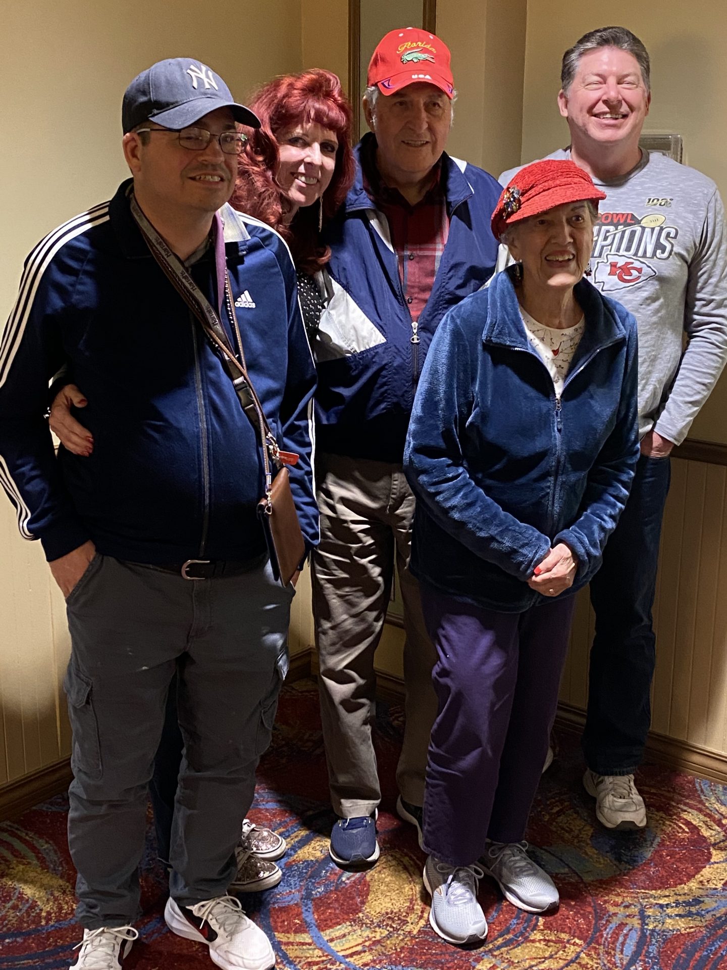 Mom and Dad with Cindy, Kevin, and Roger Allen at Laughlin, NV in March 2020.