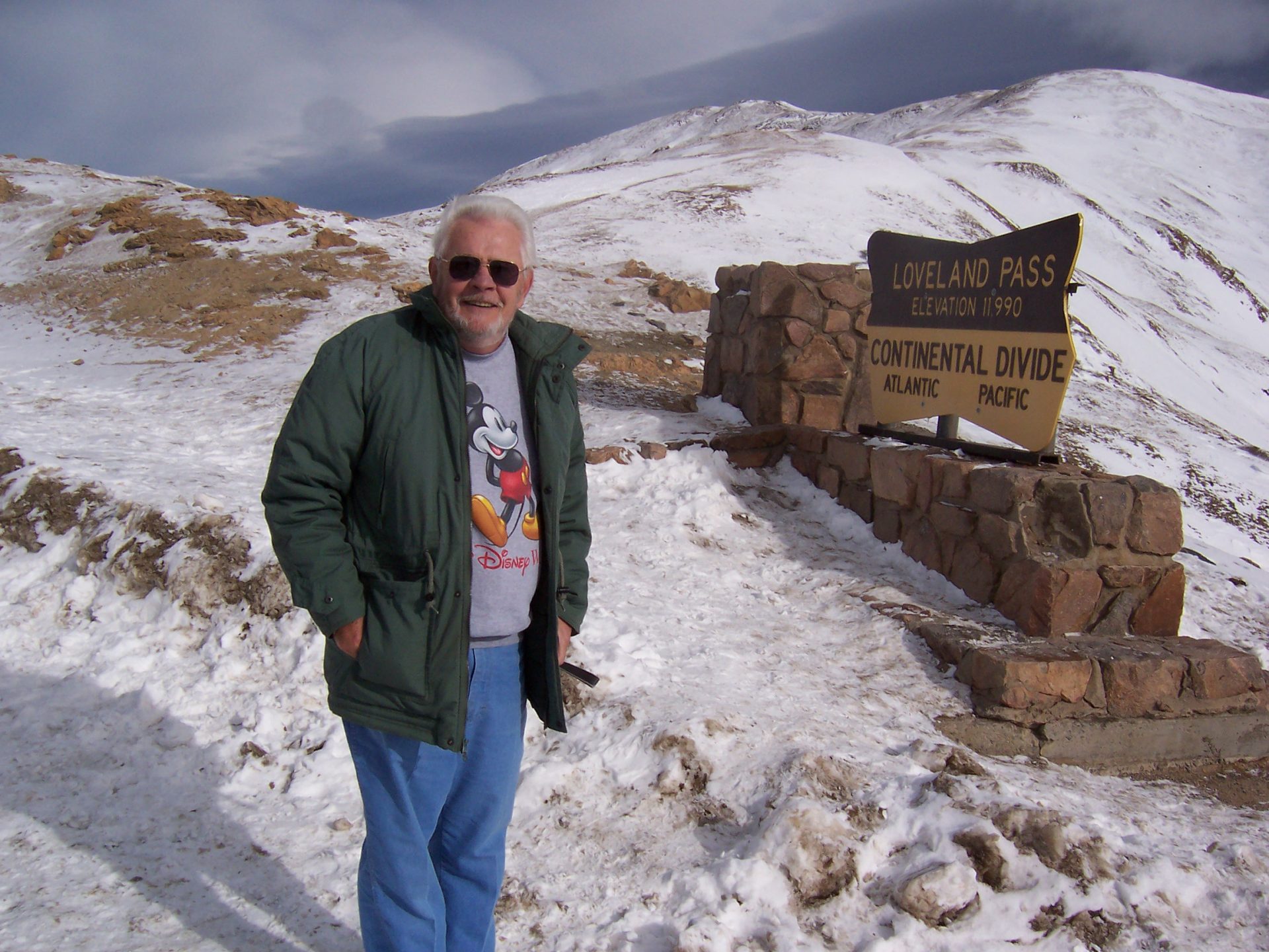 Dad at the Continental Divide - not warm! :)