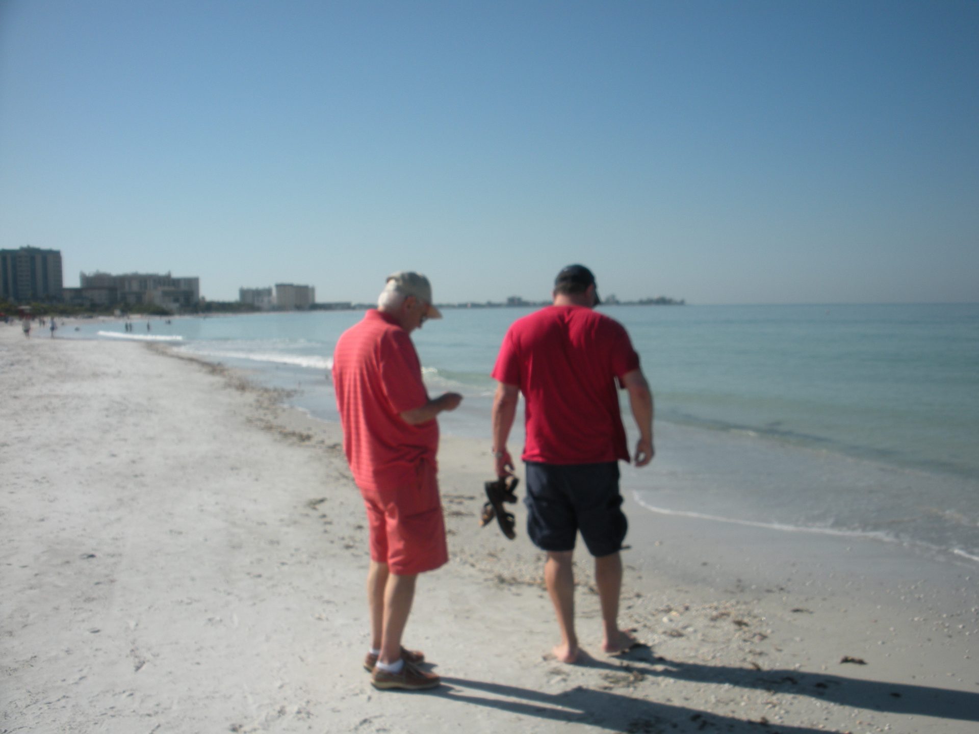 Dad and Joe on the beach.