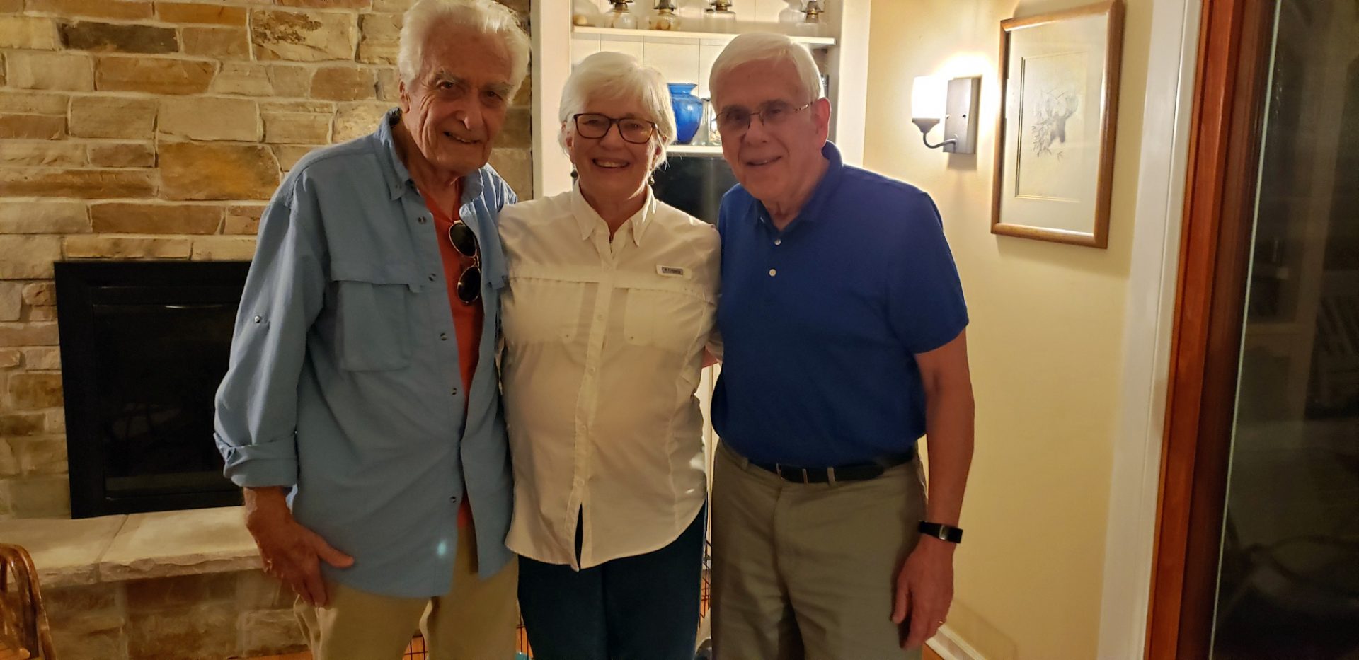 Richard, Elayne, Jerry in August of 2019