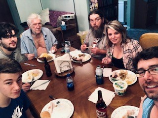 Xavier, Tony, Val, Mike, Tonya, and Everett at Thanksgiving dinner